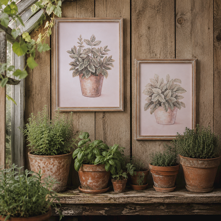 FRAMED POTTED PLANT 30x40cm